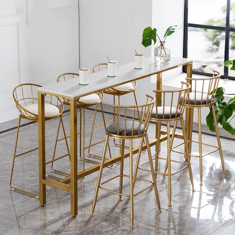 Glam 1/2/4/7-delige bartafelset Rechthoekige bartafel met metalen hoge krukken