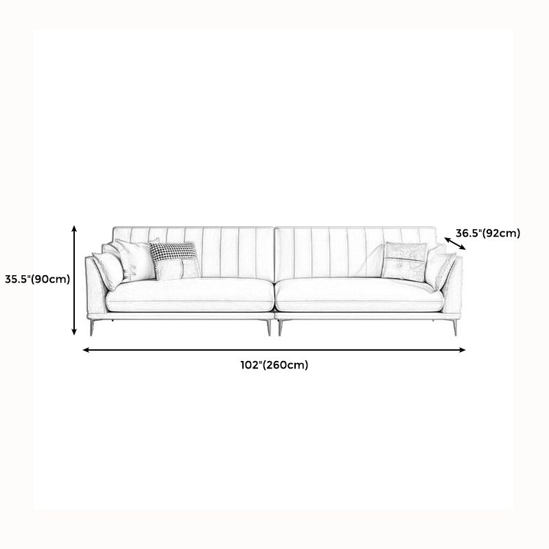 Modern Style Solid Wood Base Namib & White Leather Rectangular Sofa Clearhalo 'furn' 'furn_sofas' 'Furniture' 'furniture_sofas' 'kitchen' 'kitchen_sofas' 'Living Room Furniture' 'Sofa' 'sofas' 1200x1200_d5119629-6607-4d72-b16d-32f7755344b8