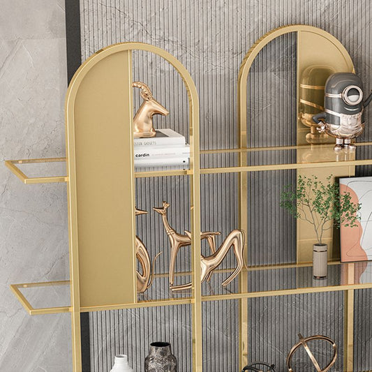 Geometric Modern Style Bookcase Metal Open Back Bookshelf for Home Office