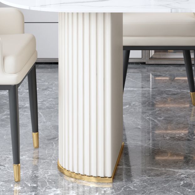 Irregular Island Sintered Stone Dining Table Modern Table in White with Metal Double Pedestal Clearhalo ' dining_table' 'Dining Tables & Seating' 'Dining Tables' 'furn' 'furn_dining_table' 'Furniture' 'furniture_dining_table' 'Kitchen & Dining Furniture' 'kitchen&dining_furn' 'kitchen' 'kitchen_dining_table' 1200x1200_d5137282-0256-4ce6-b4ab-937e8719ee22