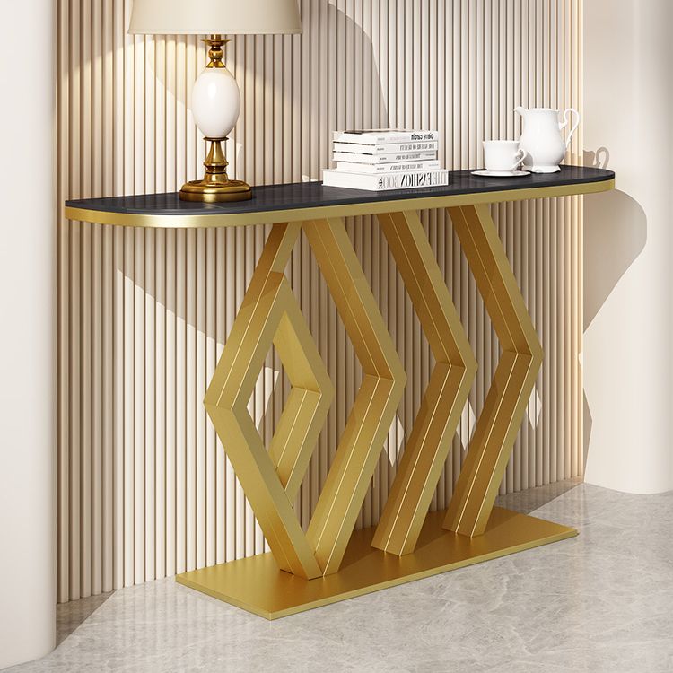 Tabella della console di pietra Metallino Tabella accento per resistenza graffiata, 31,49 "di alto livello