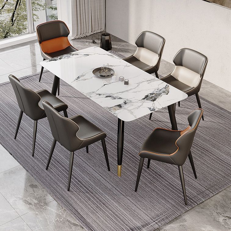 Brasserie Contemporary Faux Leather Dining Chair Parsons Chair in Matte Finish Clearhalo 'Dining Chairs' 'Dining Tables & Seating' 'dining_chair' 'furn' 'furn_dining_chair' 'Furniture' 'Kitchen & Dining Furniture' 1200x1200_d5156297-6334-4231-ac3e-dca02e338336