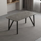 Industrial Rectangle Tripod Base Dining Table Black Frame Stone Top Dining Table Clearhalo 'Dining Tables & Seating' 'Dining Tables' 'dining_table' 'furn' 'furn_dining_table' 'Furniture' 'furniture_dining_table' 'Kitchen & Dining Furniture' 'kitchen' 'kitchen_dining_table' 1200x1200_d516c319-e304-47e6-9454-afddfa145b11