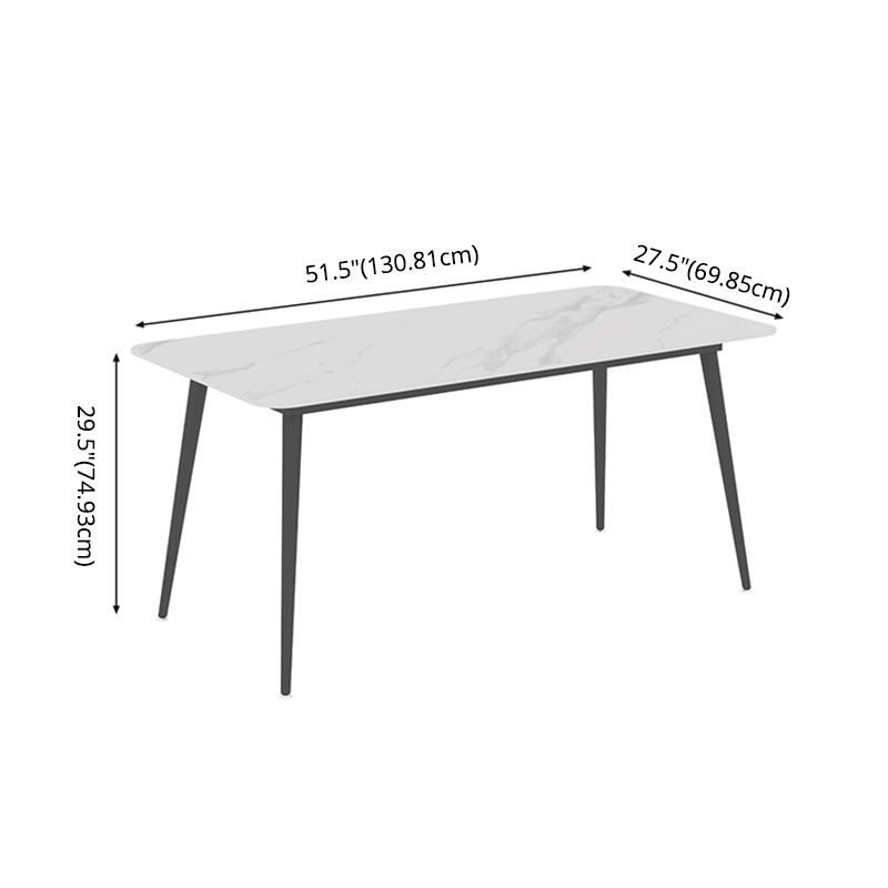 Contemporary Sintered Stone Top Stand Rectangular Dining Set White Standard Dining Set for Kitchen Clearhalo 'Dining Room Sets' 'Dining Tables & Seating' 'dining_room_set' 'furn' 'furn_dining_room_set' 'Furniture' 'furniture_dining_room_set' 'Kitchen & Dining Furniture' 'kitchen&dining_furn' 'kitchen' 1200x1200_d516d578-5c2d-44ce-bc28-d0be0582ff06