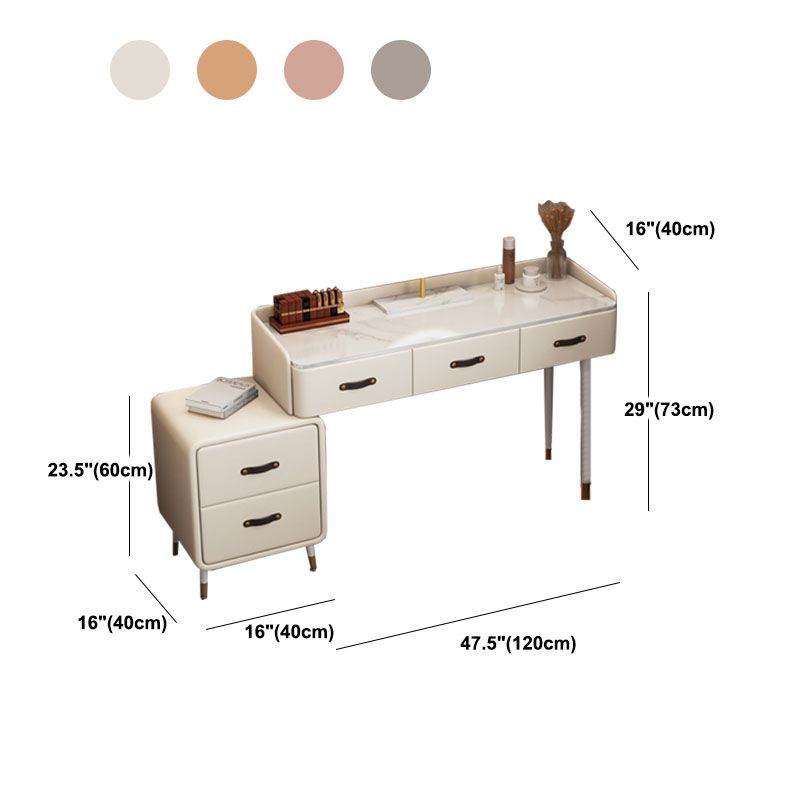 Glam Make-up Vanity Slate Top Vanity Dressing Table Set with Drawers
