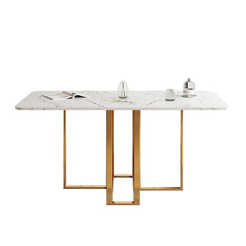 Contemporary Style Table Stone Dining Table Rectangle for Dining Room Home Clearhalo ' dining_table' 'Dining Tables & Seating' 'Dining Tables' 'furn' 'furn_dining_table' 'Furniture' 'furniture_dining_table' 'Kitchen & Dining Furniture' 'kitchen&dining_furn' 'kitchen' 'kitchen_dining_table' 1200x1200_d5170146-a6cf-4ba2-9f37-b090585f9c9f