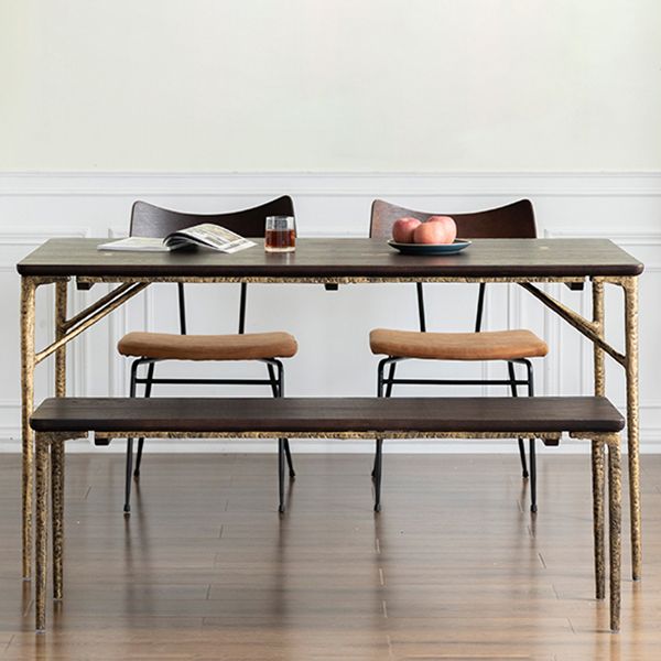 Rectangle 4 jambes Table de luxe Table de couleur en bois fixe avec bois massif