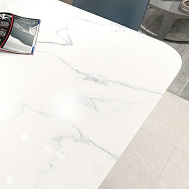Glam Faux Marble Table Rectangle Table with Metal Legs for Home Use Clearhalo 'Dining Tables & Seating' 'Dining Tables' 'dining_table' 'furn' 'furn_dining_table' 'Furniture' 'Kitchen & Dining Furniture' 1200x1200_d51ac54a-390e-4019-88c6-6a9c5d71e4fd
