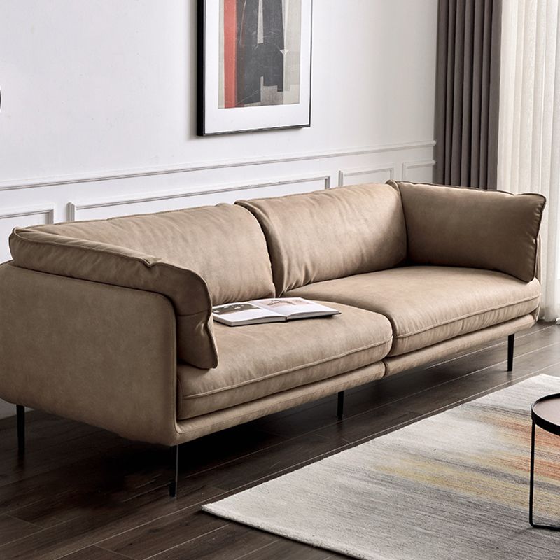 Stationary Faux Leather Living Room Pillow Top Arm Standard Sofa Clearhalo 'furn' 'furn_sofas' 'Furniture' 'furniture_sofas' 'Living Room Furniture' 'Sofa' 'sofas' 1200x1200_d51d814c-26ac-4fcd-8c02-667a26d00edd