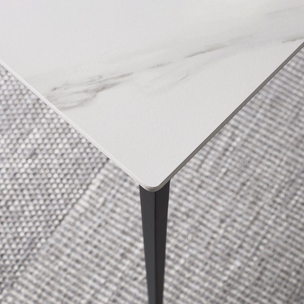 Modern Style Sintered Stone Dining Table White Rectangle Table with 4 Legs for Kitchen Clearhalo ' dining_table' 'Dining Tables & Seating' 'Dining Tables' 'Furniture' 'furniture_dining_table' 'Kitchen & Dining Furniture' 'kitchen&dining_furn' 'kitchen' 'kitchen_dining_table' 1200x1200_d51e8b15-f8e9-485b-8fab-b372ee10351b