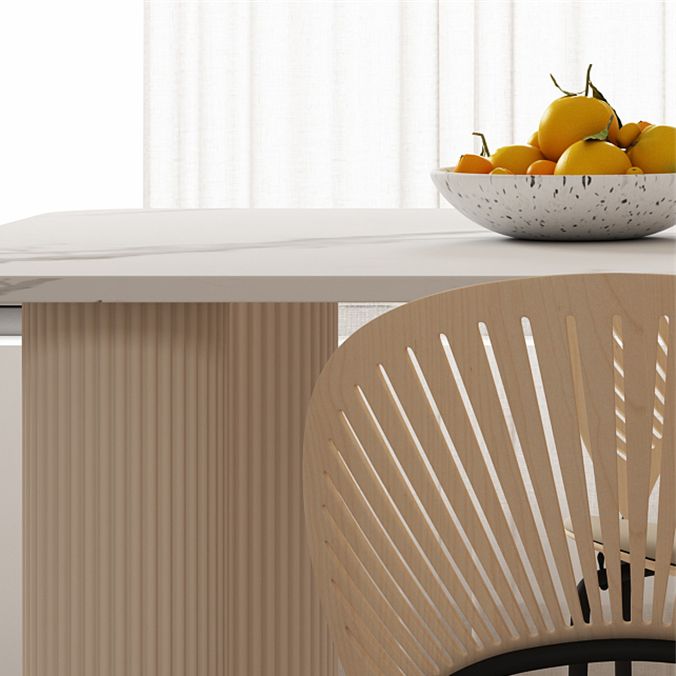 Modern Style 1/4/5/7 Pieces Dining Table Rectangle Stone Furniture in White Clearhalo 'Dining Room Sets' 'Dining Tables & Seating' 'dining_room_set' 'furn' 'furn_dining_room_set' 'Furniture' 'Kitchen & Dining Furniture' 1200x1200_d51ee2f5-f0f2-4a00-a737-20378d984b69