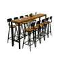 Wood Top Bar-height Table Black Legs and Metal Base Bar Table for Living Room Clearhalo 'Bar Furniture' 'Bar Tables' 'bar_tables' 'furn' 'furn_bar_tables' 'Furniture' 'Kitchen & Dining Furniture' 1200x1200_d52419d4-d575-4347-b5fb-060b25fff9d2