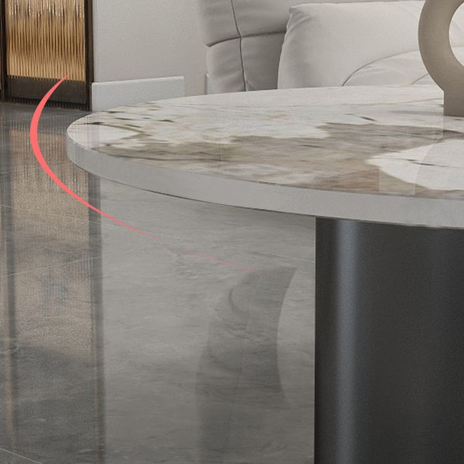 Pedestal Cocktail Table Contemporary Slate Top Coffee or End Table