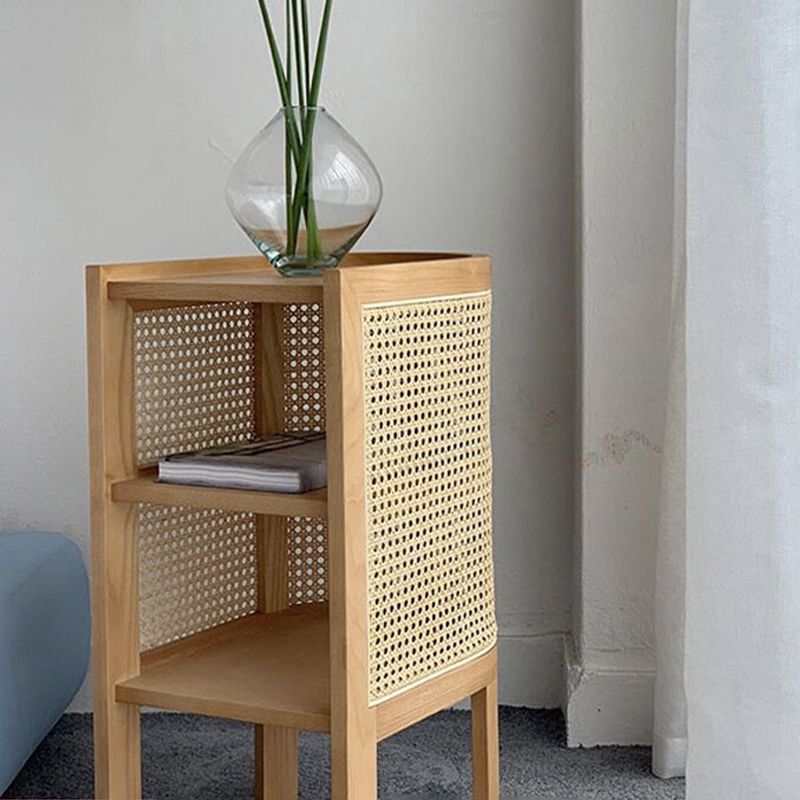 Pièce de nuit en bois massif en chêne étagères d'armoire de couches de rangement ouverte 24,4 "H