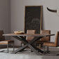 Rectangle Black Base Dining Table Industrial Wood Table for Dining Room