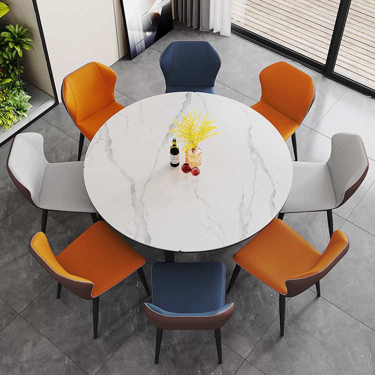 Modern Extendable Dining Furniture Set 1/2/7/9 Pieces Round Dining Table Set