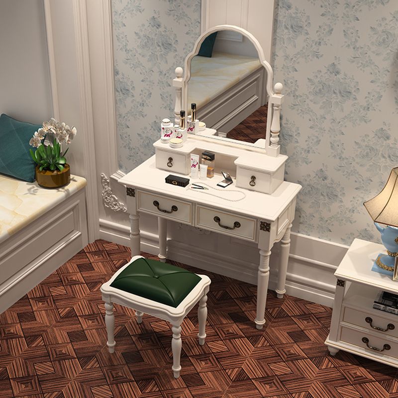 Tavolo da toeletta da toele da 4 cassette vittoriani per trucco in legno massiccio