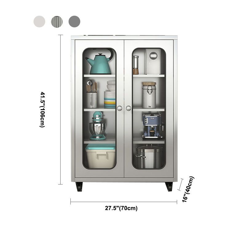 Modern Style Sideboard Metal Sideboard with Door for Kitchen Use Clearhalo 'buffet_sideboard' 'Buffets & Sideboards' 'furn' 'furn_buffet_sideboard' 'Furniture' 'Kitchen & Dining Furniture' 1200x1200_d52918a4-2ef2-4909-a3c3-816b3c87c0ba