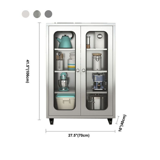 Modern Style Sideboard Metal Sideboard with Door for Kitchen Use Clearhalo 'buffet_sideboard' 'Buffets & Sideboards' 'furn' 'furn_buffet_sideboard' 'Furniture' 'Kitchen & Dining Furniture' 1200x1200_d52918a4-2ef2-4909-a3c3-816b3c87c0ba