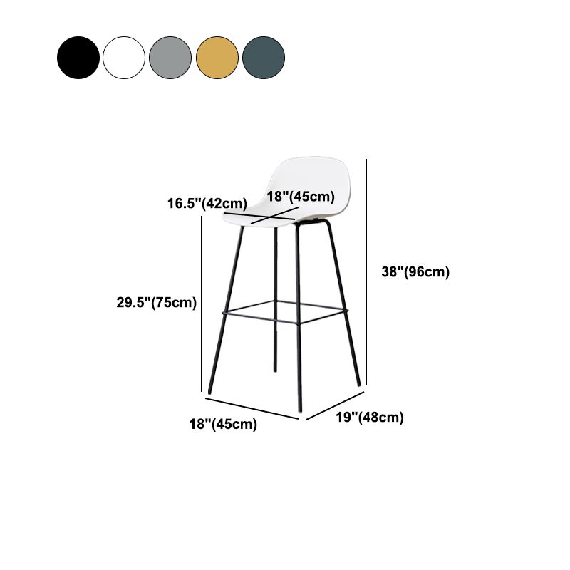 Scandinavian Reception Low Back Stool Matte Finish Plastic Barstool Clearhalo 'Bar Furniture' 'Bar Stools' 'bar_stools' 'furn' 'furn_bar_stools' 'Furniture' 'furniture_bar_stools' 'Kitchen & Dining Furniture' 1200x1200_d529c0d2-922c-4309-a6b1-acbf137f9aa6