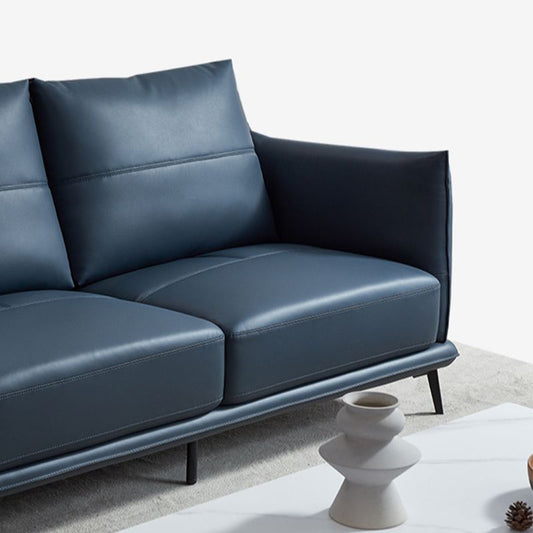 35,43 "braccio tondo alto sezione marrone/blu vera pelle sezionale