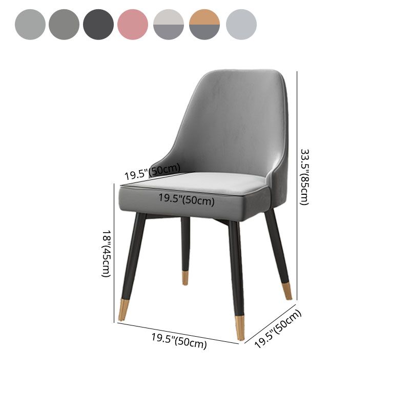 Glam Metal Dining Armless Chairs PU Leather Dining Parsons Chairs for Restaurant Clearhalo ' kitchen&dining_furn' 'Dining Chairs' 'Dining Tables & Seating' 'dining_chair' 'furn' 'furn_dining_chair' 'Furniture' 'furniture_dining_chair' 'Kitchen & Dining Furniture' 'kitchen' 1200x1200_d52af206-1c71-4f74-a35a-cb3d798c40b5