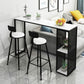 Glam Round Metal Bar Stools Low Back Dining Stools with Footrest