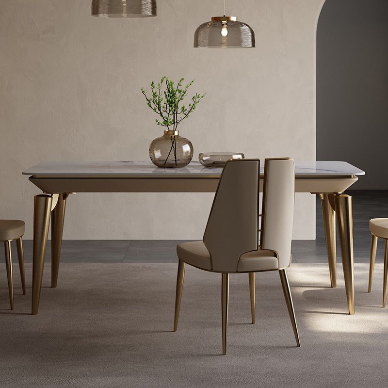 Designer Style Sintered Stone Dining Set Rectangle 1/4/7 Pieces Dining Table with Chairs Clearhalo 'Dining Room Sets' 'Dining Tables & Seating' 'dining_room_set' 'furn' 'furn_dining_room_set' 'Furniture' 'furniture_dining_room_set' 'Kitchen & Dining Furniture' 1200x1200_d52c35e0-ca38-4831-89c9-29a4c3f1689c