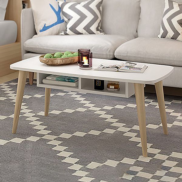 Tavolino da cocktail quadrati a 4 gambe tavolino in legno moderno minimalista