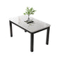Moderner rechteckiger Glas Top Esstisch mit weiß und schwarz 4 Fuß