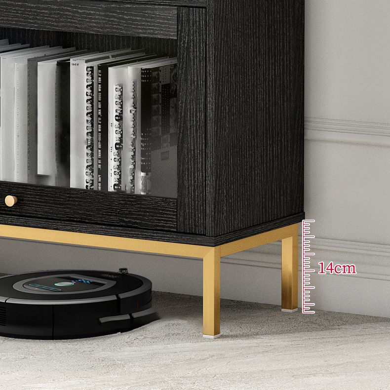 Glam Vertical Standard Bookcase Manufactured Wood Bookcase with Glass Doors Clearhalo 'Bookcases' 'Furniture' 'furniture_bookcases' 'kitchen' 'kitchen_bookcases' 'Living Room Furniture' 'Office Furniture' 1200x1200_d530211e-a5f9-456a-8289-3ccfd56c6223