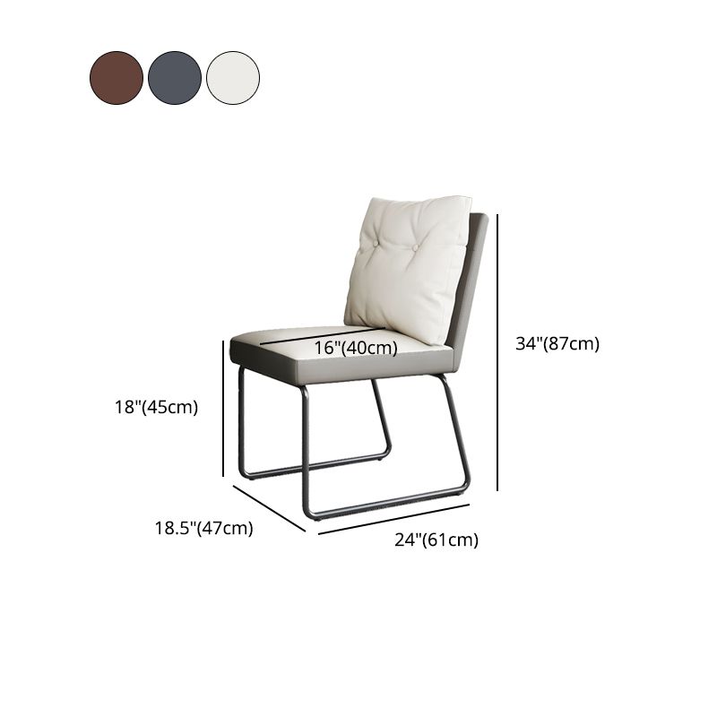 Minimalist Style Leather Dining Chairs Armless Solid Back Chair for Home Clearhalo 'Dining Chairs' 'Dining Tables & Seating' 'dining_chair' 'furn' 'furn_dining_chair' 'Furniture' 'furniture_dining_chair' 'Kitchen & Dining Furniture' 1200x1200_d5304640-9b6f-48b6-9738-84ed2437076b