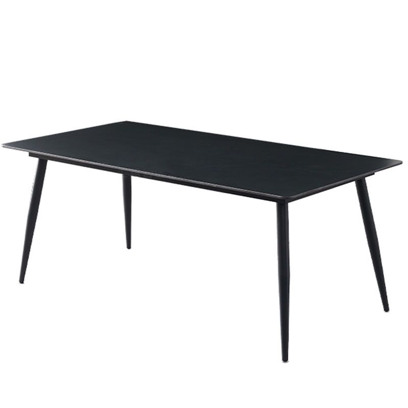 Industrial Kitchen Dinner Table Stone Rectangle 4 Legs Dining Table Clearhalo 'Dining Tables & Seating' 'Dining Tables' 'dining_table' 'furn' 'furn_dining_table' 'Furniture' 'Kitchen & Dining Furniture' 1200x1200_d530cc29-0241-4aee-a045-3125eb392df6