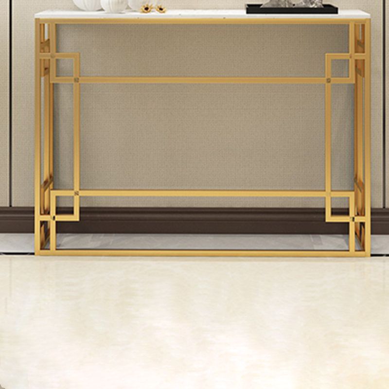 Modern Sofa Console Table Antique Finish Console Accent Table in Marble Clearhalo 'Console Tables' 'console_tables' 'Entry & Mudroom Furniture' 'furn' 'furn_console_tables' 'Furniture' 1200x1200_d5315560-499c-43a8-948f-e4b2354ee4e4