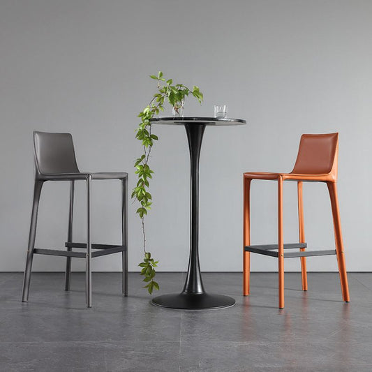 Modern Style Low Back Bar-stool Pu Leather Counter Bar Stool with Metal Legs