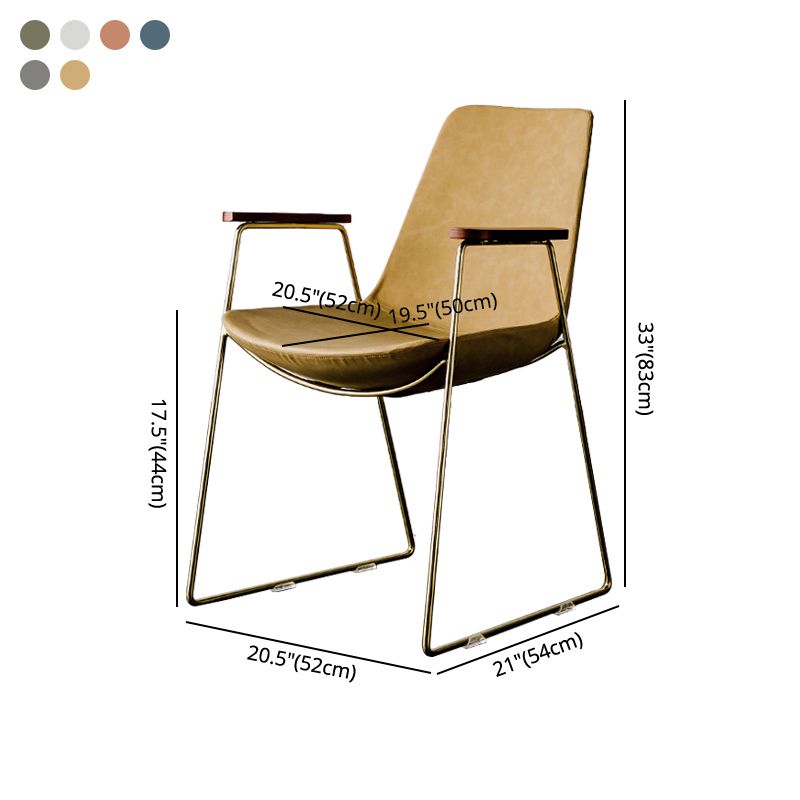 Nordic Style Dining Chairs Kitchen Arm Dining Side Chairs with Metal Legs Clearhalo ' kitchen&dining_furn' 'Dining Chairs' 'Dining Tables & Seating' 'dining_chair' 'furn' 'furn_dining_chair' 'Furniture' 'furniture_dining_chair' 'Kitchen & Dining Furniture' 'kitchen' 1200x1200_d53185a8-07fc-4c58-8fdf-5c0e687bb9bf