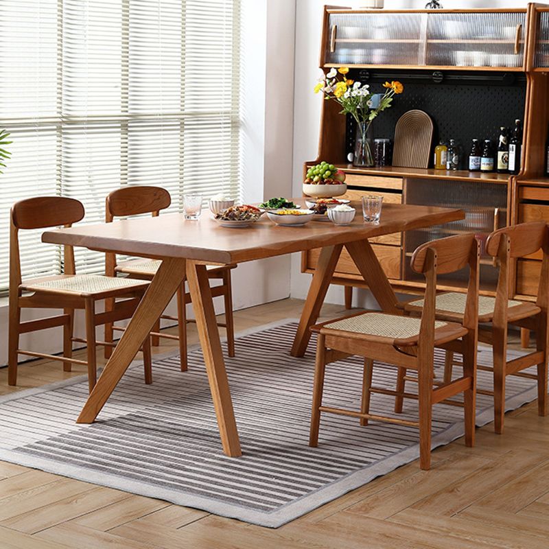Dining Room Dinner Kitchen Table Solid Wood Rectangle Dining Table Clearhalo 'Dining Tables & Seating' 'Dining Tables' 'dining_table' 'furn' 'furn_dining_table' 'Furniture' 'Kitchen & Dining Furniture' 1200x1200_d532b6c7-8f23-4bda-ad20-81b4ed6dae82