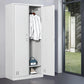Grey Wardrobe Armoire Metal Contemporary Wardrobe Cabinet for Home