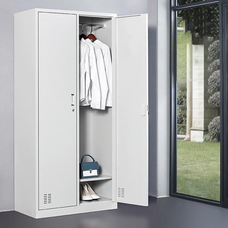 Grey Wardrobe Armoire Metal Contemporary Wardrobe Cabinet for Home