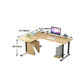 L-vormige moderne stijl Office Desk Metal en Wood Writing Desk voor woonkamer