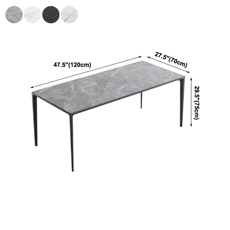 Industrial Sintered Stone Table 4 Legs Aviation Aluminum Base Rectangle Table for Home Clearhalo ' dining_table' 'Dining Tables & Seating' 'Dining Tables' 'furn' 'furn_dining_table' 'Furniture' 'furniture_dining_table' 'Kitchen & Dining Furniture' 'kitchen&dining_furn' 'kitchen' 'kitchen_dining_table' 1200x1200_d5354d35-ce33-4a2d-90bc-d16e5c184ad4