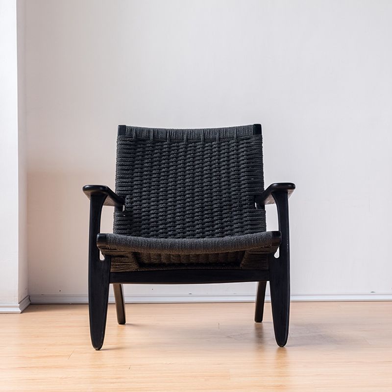 Solid Wood Frame Lounge Chair Arms Included Woven Back Chair Clearhalo 'Accent Chairs' 'accent_chairs' 'Chairs & Seating' 'furn' 'furn_accent_chairs' 'Furniture' 'Living Room Furniture' 1200x1200_d535d6c2-15ab-4131-973d-3d8dfeb8cdce