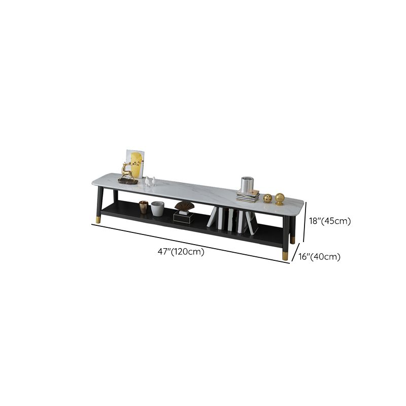 Contemporary Stone TV Console 1 Shelf Gray Media Console with Splayed Wooden Legs Clearhalo 'furn' 'furn_tv_stands_entertainment_centers' 'Furniture' 'Living Room Furniture' 'TV Stands & Entertainment Centers' 'TV Stands & Media Storage Furniture' 'tv_stands_entertainment_centers' 1200x1200_d5364382-2c7d-4171-a380-216b908f1819