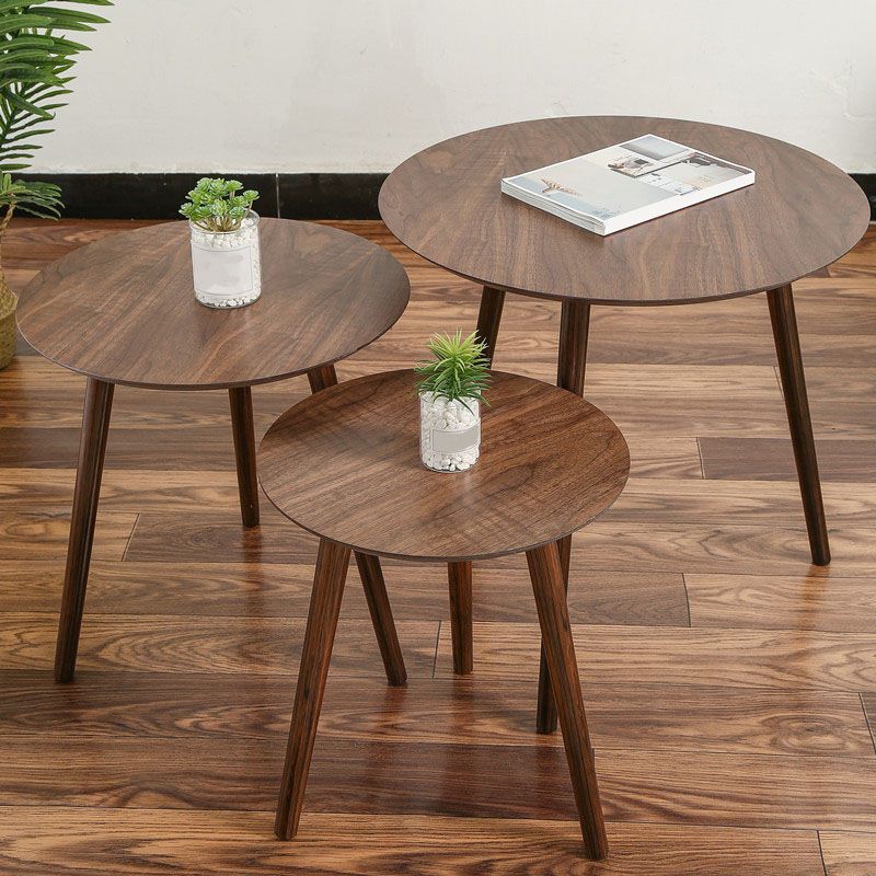 Table d'appoint d'appoint pour canapé scandinave, table d'appoint à trois broches, table d'appoint ronde