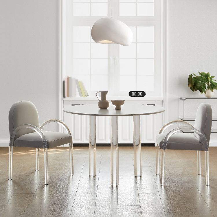 Acryl poten eetmeubelset 1/2/3/4 stuks ronde tafel met gestoffeerde stoelen
