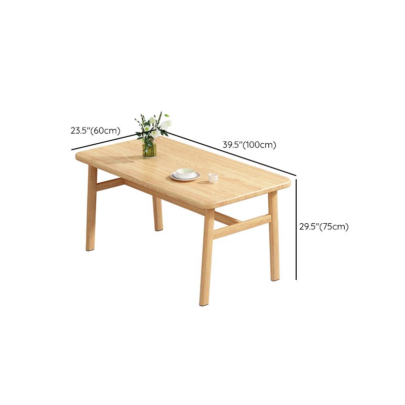 Contemporary Rectangular Wooden Dining Table with Stainless Steel Trestle Clearhalo 'Dining Tables & Seating' 'Dining Tables' 'dining_table' 'furn' 'furn_dining_table' 'Furniture' 'Kitchen & Dining Furniture' 1200x1200_d538ce42-8170-4cda-a864-9c0c86840556