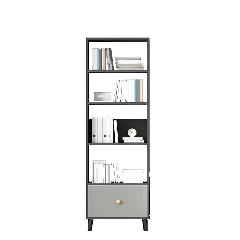Gray Engineered Wood Bookcase Open Back with Shelves Bookshelf Vertical Clearhalo 'Bookcases' 'furn' 'furn_bookcases' 'Furniture' 'Office Furniture' 1200x1200_d539410f-40eb-4c1d-9314-65032caf3415