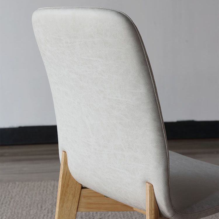 Contemporary Kitchen Dining Side Chair Wood Parsons Chair in White
