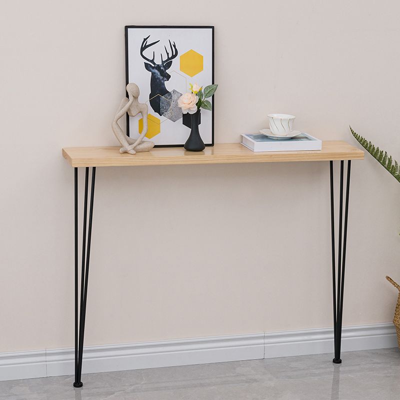 Tabella della console in legno massiccio rettangolare 31.49 "tavolo di accento alto con telaio di ferro