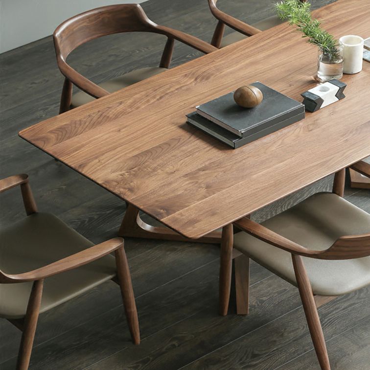 Rectangle Dining Table with Double Pedestal Modern Pine Wood Table for Restaurant Clearhalo 'Dining Tables & Seating' 'Dining Tables' 'dining_table' 'furn' 'furn_dining_table' 'Furniture' 'Kitchen & Dining Furniture' 1200x1200_d53bc6a6-0d7a-4129-a822-cd0fd24a6c9f